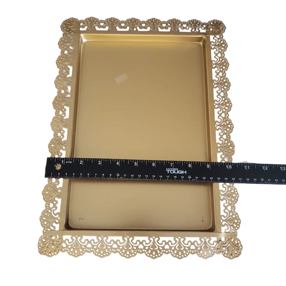 Metal Jewelry Trays 2 Piece Gold / Copper Color Organization